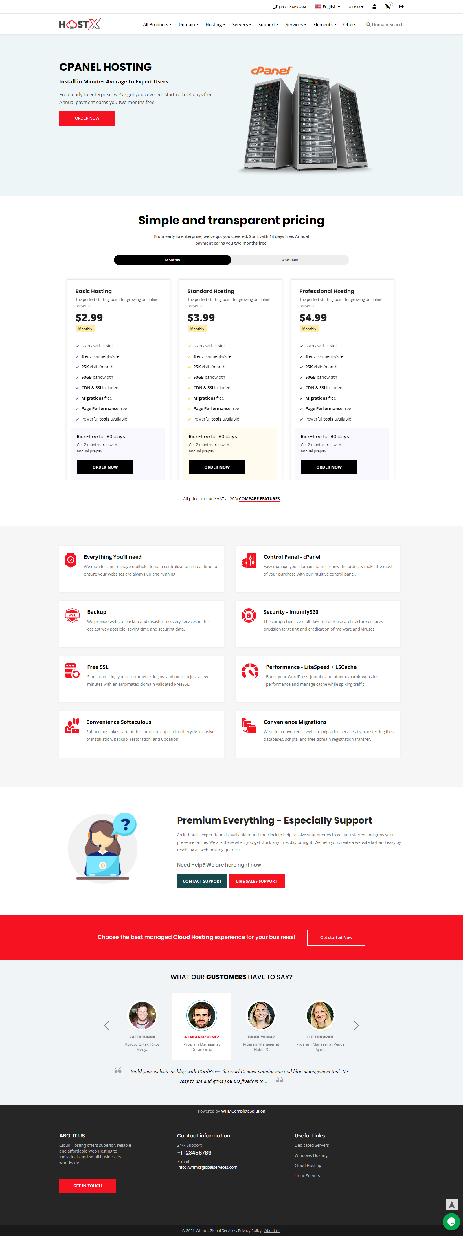 whmcs client area template
