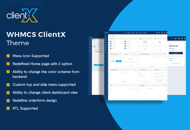 ClientX - WHMCS Client Area Theme/Template - 20% Off