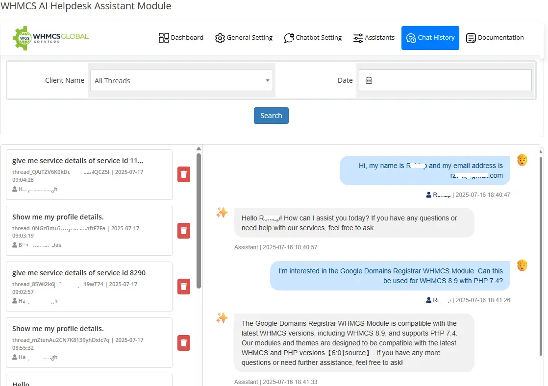 Conversation Insights and History