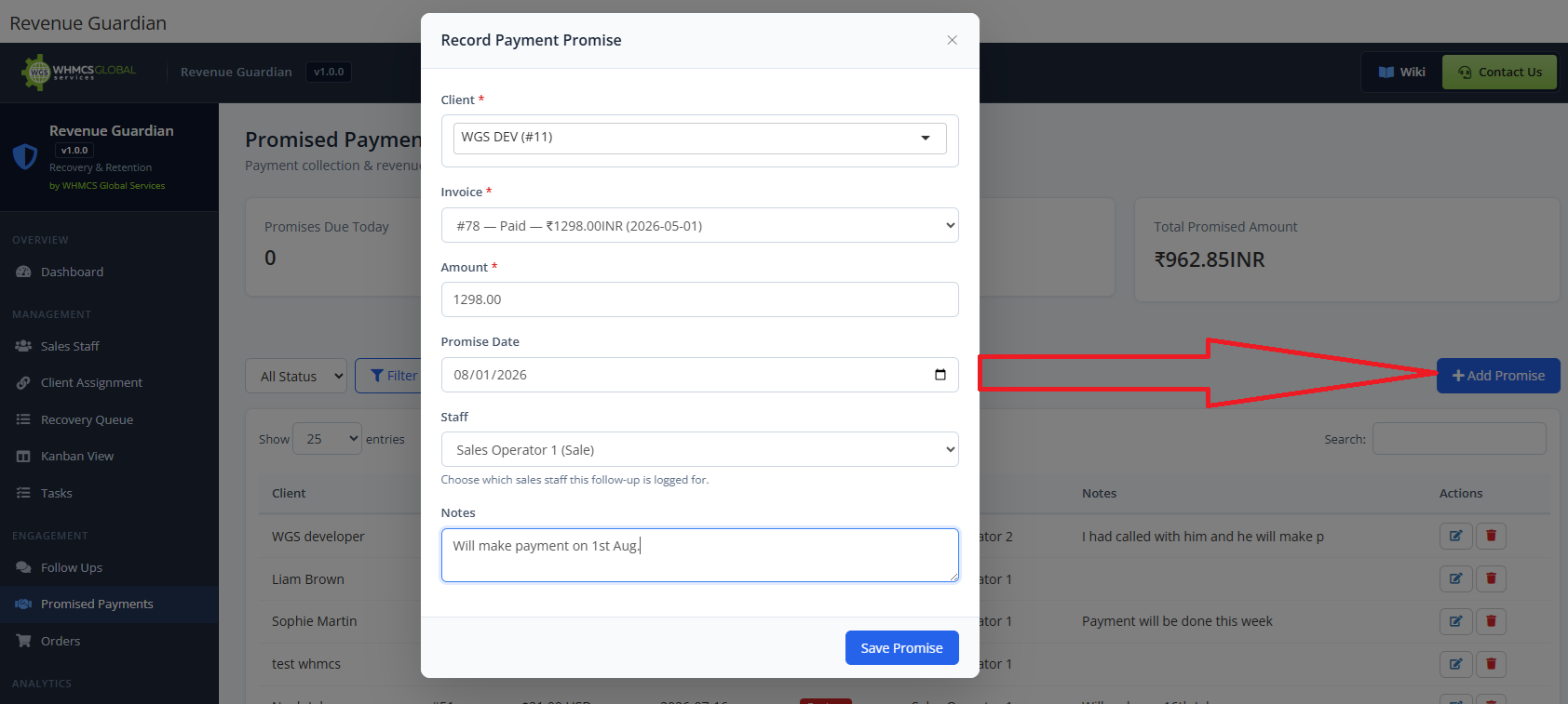 Add-Payment-Promise