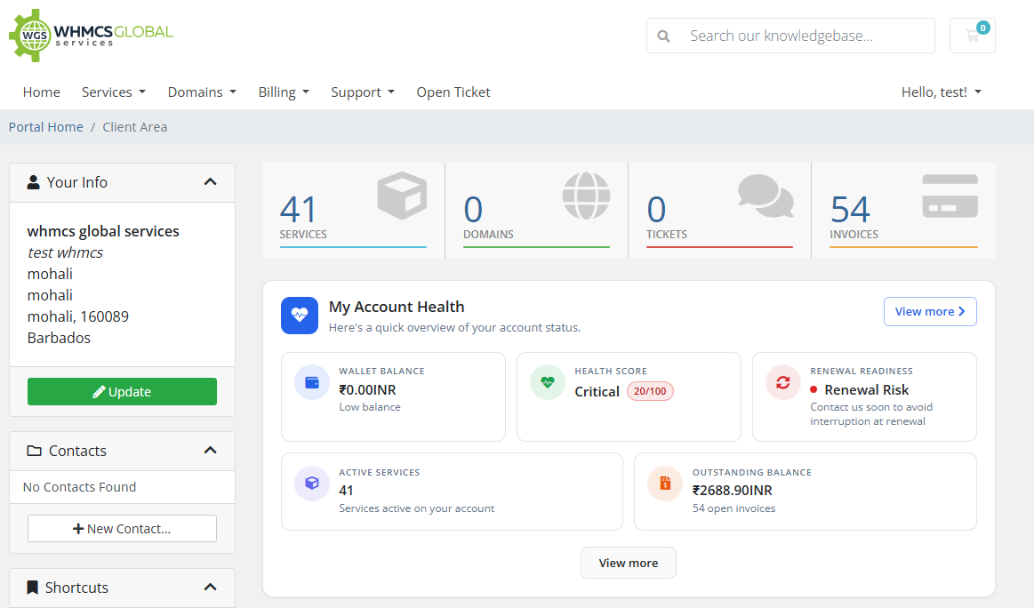 Client-Area-Dashboard-Widget