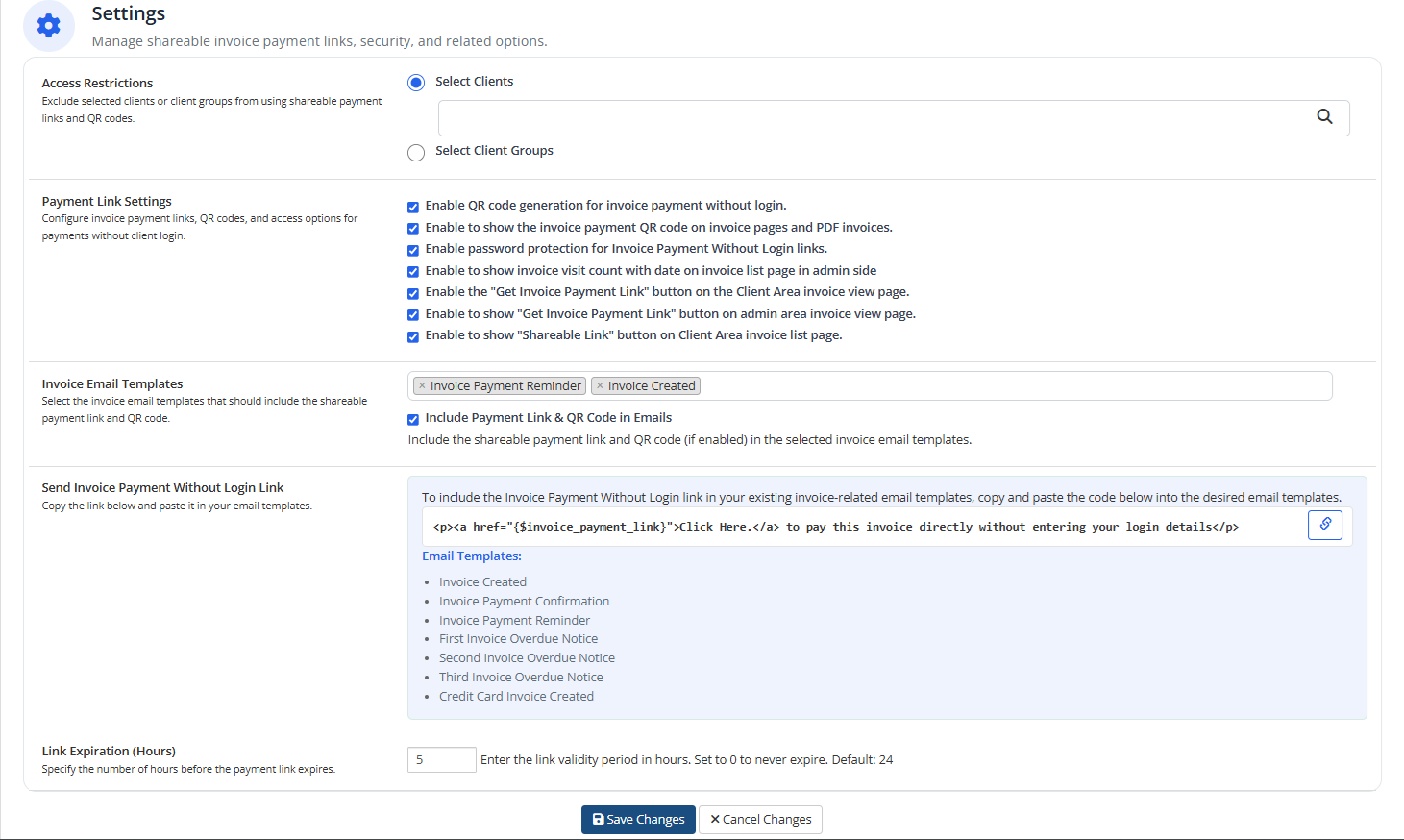 IPWL-Settings