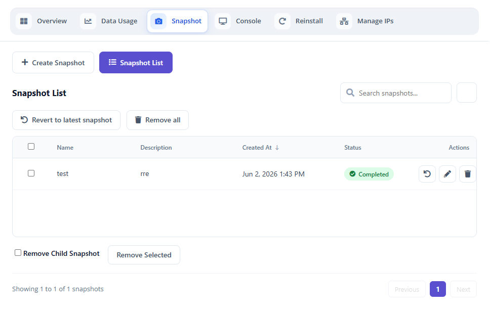 VMware-Clientside-List-Snapshot