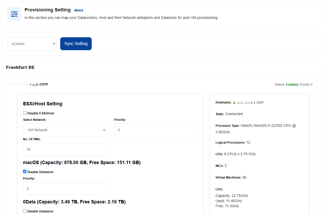 VMware-provisioning-setting
